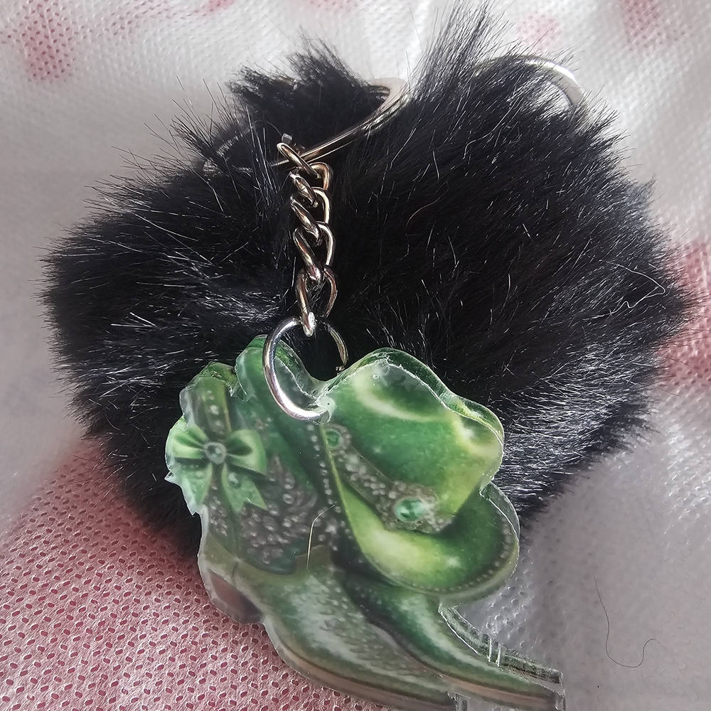 Cowgirl Boot Keychain 2D with Puff Ball- Various Colors To Choose -NWOT - Picture 5 of 16